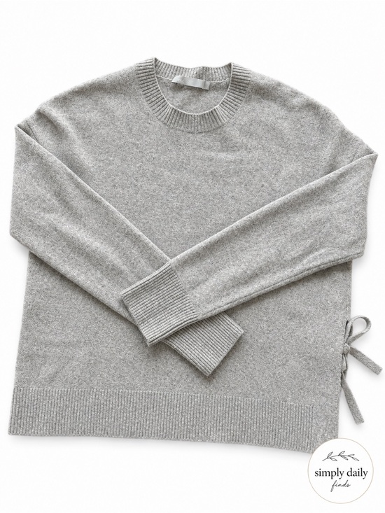 Vince Sweaters - Vince 100% Cashmere Asymmetric Side Tie Sweater Women’s M Gray Crewneck